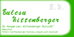 bulcsu wittenberger business card